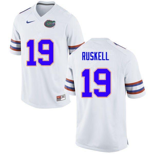 Men #19 Jack Ruskell Florida Gators College Football Jersey White